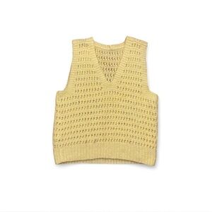 Yellow Knit Sleeveless Sweater Vest